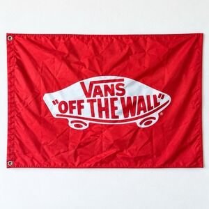 Vans Off The Wall Red Logo Flag 28"x49" Wall Art Decor